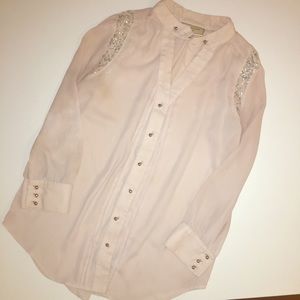 Anthropologie Ballet Slipper Button Blouse